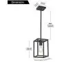 VINLUZ Industrial Metal Lantern 1 Light Kitchen Pendant Light Mini Black Finish Lighting Fixture Adjustable Hanging Ceiling Light for Dining Room Kitchen Cafe Bar