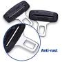 JUSTTOP 2-Pack Car Seat Belt Clip, Car Seat Belt Silencer Metal Tongue, Seat Safety Belt Buckle Auto Metal Seat, Universal for Most Vehicle-Black