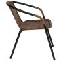 Flash Furniture Medium Brown Rattan Indoor-Outdoor Restaurant Stack Chair