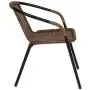 Flash Furniture Medium Brown Rattan Indoor-Outdoor Restaurant Stack Chair