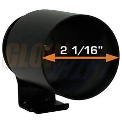 GlowShift Universal Black Single Gauge Metal Dashboard Pod - Fits Any Make/Model - Mounts (1) 2-1/16'' (52mm) Gauge to Vehicles Dash