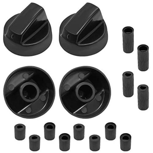 AMI PARTS Black Oven Control Switch Knob with 12 Adapters for Oven/Stove/Range Universal Knobs Wide Application