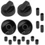 AMI PARTS Black Oven Control Switch Knob with 12 Adapters for Oven/Stove/Range Universal Knobs Wide Application AMI PARTS Black Oven Control Switch Knob with 12 Adapters for Oven/Stove/Range Universal Knobs Wide Application