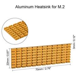 uxcell Aluminum Heatsink 70x22x3mm Golden Tone for M.2, for 2280 SSD