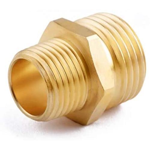 Litorange (6 Pack Industrial Metal Brass Garden Hose Threaded 3/4'' to 1/2'' NPT Fitting Connect, Green Thumb Quick Swivel Connector Adapter,Double Male Thread Size 3/4'' GHT x 1/2'' NPT