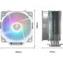 Vetroo V5 White CPU Air Cooler w/ 5 Heat Pipes 120mm PWM Processor 150W TDP Fan Intel LGA 1200 115X / AMD Ryzen AM4 Universal Socket w/Addressable RGB Lights Sync