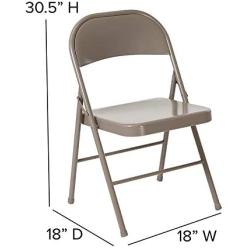 LIVING TRENDS 2 Pack Marvelius Double Braced Gray Metal Folding Chair