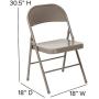 LIVING TRENDS 2 Pack Marvelius Double Braced Gray Metal Folding Chair