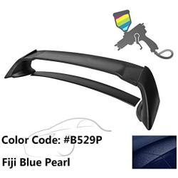 IKON MOTORSPORTS, Trunk Spoiler Compatible With 2006-2011 Honda Civic, Painted #B529P Fiji Blue Pearl ABS Exterior Trunk Rear Spoiler Wing Tail Roof Top Lid, 2007 2008 2009 2010