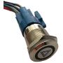 Etopars 12V 5A 19mm Car Auto Red LED Light Lamp Emergency Hazard Warning Push Button Stainless Steel Metal Toggle Switch Socket Plug
