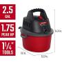 CRAFTSMAN CMXEVBE17250 2.5 gallon 1.75 Peak Hp Wet/Dry Vac, Portable Shop Vacuum with Attachments