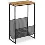 Kate and Laurel Galen Accent Side Table and Magazine Rack with Natural Wood Top and Black Metal Base Kate and Laurel Galen Accent Side Table and Magazine Rack with Natural Wood Top and Black Metal Base