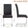 Yaheetech 6PCS Dining Chairs Armless Chairs Side Chairs PU Leather Seat and Metal Legs with High Back for Kitchen, Living Room, Leisure
