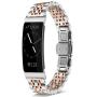 Shangpule Compatible for Fitbit Inspire HR / Inspire 2 / Inspire Bands , Stainless Steel Metal Replacement Wrist Band for Fitbit Inspire Women Man Large Small (Silver + Rose Gold)
