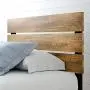Allewie Twin Size Platform Bed Frame with Wood headboard and Metal Slats/Rustic Country Style Mattress Foundation/Box Spring Optional/Strong Metal Slats Support/Easy Assembly