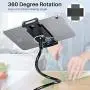 Tryone Gooseneck Tablet Stand, Tablet Mount Holder for iPad iPhone Series/Nintendo Switch/Samsung Galaxy Tabs/Amazon Kindle Fire HD and More, 30in Overall Length(Black)