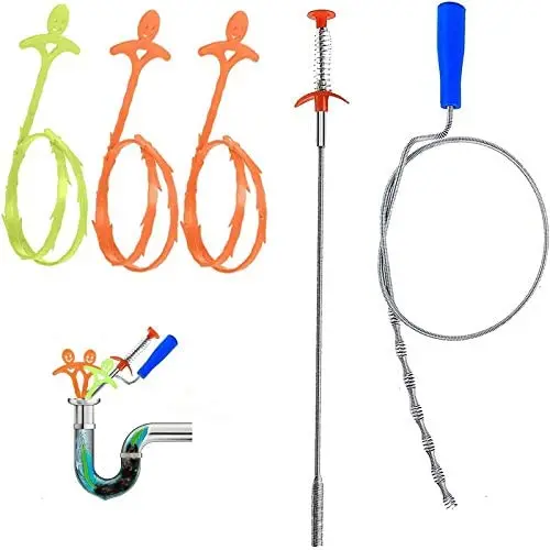 5 in 1 Sink Snake Cleaner Drain Auger Hair Catcher, Sink Dredge Drain Clog Remover Cleaning Tools for Kitchen Sink Bathroom Tub Toilet Clogged Drains Dredge Pipe Sewers… 5 in 1 Sink Snake Cleaner Drain Auger Hair Catcher, Sink Dredge Drain Clog Remover Cleaning Tools for Kitchen Sink Bathroom Tub Toilet Clogged Drains Dredge Pipe Sewers…