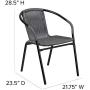 Flash Furniture Gray Rattan Indoor-Outdoor Restaurant Stack Chair