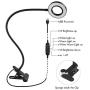 iVict Clip on Light Reading Light - 24 LED USB Ring Light, 3 Color Modes, 5 Brightness Dimmer, Auto Off Timer, Eye Protection Book Clamp Desk Lamp, Bed Night Light for Computer Laptop Webcam Zoom