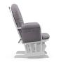 Storkcraft Premium Hoop Glider and Ottoman (White Base, Gray Swirl Cushion) – Padded Cushions with Storage Pocket, Smooth Rocking Motion, Easy to Assemble, Solid Hardwood Base