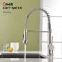 GIMILI Kitchen Faucet with Pull Down Sprayer Commercial Single Handle Lever Spring Kitchen Sink Faucet Brushed Nickel