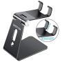 Adjustable Cell Phone Stand, OMOTON C2 Aluminum Desktop Phone Holder Dock Compatible with iPhone 11 Pro Max Xs XR 8 Plus 7 6, Samsung Galaxy, Google Pixel, Android Phones, Black