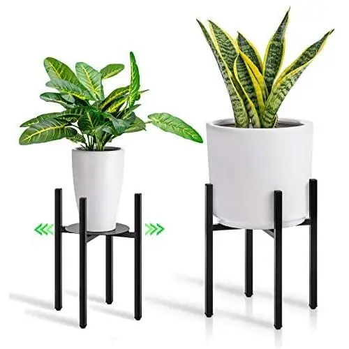 Befano Metal Plant Stand 8 inch - 12 inch Adjustable Modern Plant Stand for Indoor Outdoor Flower Pot Stand, Black