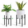 Befano Metal Plant Stand 8 inch - 12 inch Adjustable Modern Plant Stand for Indoor Outdoor Flower Pot Stand, Black