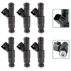 Injectors,cciyu 4 Holes Fuel Injectors Set fit for 99-01 for Jeep for Cherokee,99-04 for Jeep for Grand Cherokee/Wrangler,00-03 for Dodge for Ram 2500 Van/Ram 3500 Van 0280155784,6 Pieces