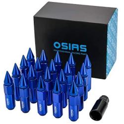 OSIAS Brand New 20PCS M12X1.5 Racing Wheel 60MM Lug Nuts with Socket Key for Honda Blue