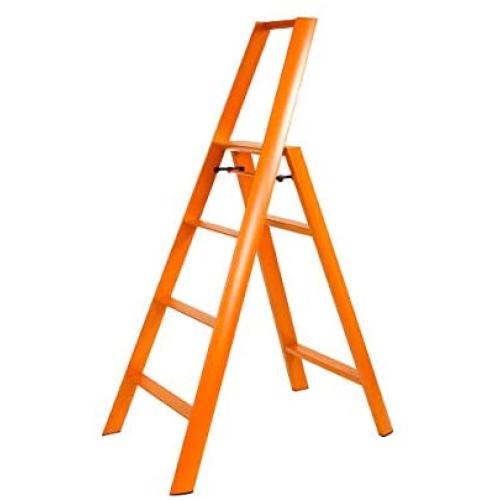Hasegawa Ladders Lucano Step Ladder, Orange Hasegawa Ladders Lucano Step Ladder, Orange