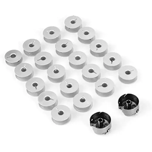 HEEPDD 20pcs Thread Bobbins 2pcs Bobbin Cases Sewing Machine Part Accessories Tool Set for Brother Babylock Janome Elna Singer HEEPDD 20pcs Thread Bobbins 2pcs Bobbin Cases Sewing Machine Part Accessories Tool Set for Brother Babylock Janome Elna Singer
