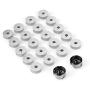 HEEPDD 20pcs Thread Bobbins 2pcs Bobbin Cases Sewing Machine Part Accessories Tool Set for Brother Babylock Janome Elna Singer