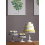 VILAVITA Set of 3 Cake Stands Round Cupcake Stands Metal Dessert Display Cake Stand, White