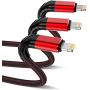 Short iPhone Charger Cable 1ft, CyvenSmart 3Pack 1 Foot Lightning Cables, Nylon Braided Data Sync 1 Feet iPhone USB Charging Cable Cord for iPhone 11 Case/11 Pro / 11 Pro Max/XS/XS Max/XR/X / 8,Red