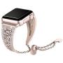 Secbolt Bling Metal Bands Compatible with Apple Watch Band 38mm 40mm iwatch SE Series 6/5/4/3/2/1, Dressy Jewelry Diamond Cuff Bracelet Bangle Wristband Women, Champagne Gold