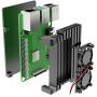 Metal Case for Raspberry Pi 4 Model B Case and Heatsink Thermal Adhesive with Dual Fan (deep Black)