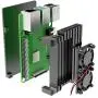 Metal Case for Raspberry Pi 4 Model B Case and Heatsink Thermal Adhesive with Dual Fan (deep Black)