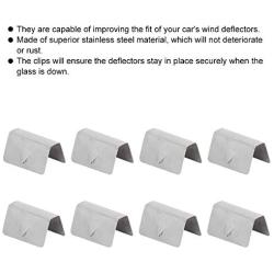 Wind/Rain Deflectors Channel New Metal Universal Clips, 8Pcs Stainless Steel Car Wind/Rain Deflector Channel Fitting Fixing Retaining Clips Fit for HEKO G3 SNED