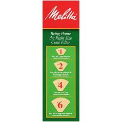 Melitta #2 Cone Coffee Filters, Natural Brown, 100 Count (Pack of 6)