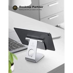 Tablet Stand Adjustable, Lamicall Tablet Stand : Desktop Stand Holder Dock Compatible with Tablet Such as iPad Pro 9.7, 10.5, 12.9 Air Mini 4 3 2, Kindle, Nexus, Tab, E-Reader (4-13'') - Silver