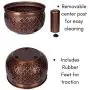 BIRDROCK HOME Water Hose Holder - Copper - Drainage Hole - Ground Garden Hose Pot - Decorative - Handle - Embossed - Steel Metal with Copper Accents - Outdoor or Indoor Use BIRDROCK HOME Water Hose Holder - Copper - Drainage Hole - Ground Garden Hose Pot - Decorative - Handle - Embossed - Steel Metal with Copper Accents - Outdoor or Indoor Use