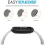 MoKo Band Compatible with Fitbit Versa/Versa 2/Versa lite Edition/Versa Special Edition, Stainless Steel Metal Watch Band Replacement Strap Bracelet - Silver