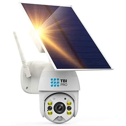 TBI Pro Solar Security Camera Outdoor Wireless PTZ - WiFi Home Security Camera System IP - Rechargeable Battery Powered 15600mah HD True Colors Night Vision 2-Ways Audio for 128GB SD Motion Detection TBI Pro Solar Security Camera Outdoor Wireless PTZ - WiFi Home Security Camera System IP - Rechargeable Battery Powered 15600mah HD True Colors Night Vision 2-Ways Audio for 128GB SD Motion Detection