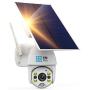 TBI Pro Solar Security Camera Outdoor Wireless PTZ - WiFi Home Security Camera System IP - Rechargeable Battery Powered 15600mah HD True Colors Night Vision 2-Ways Audio for 128GB SD Motion Detection