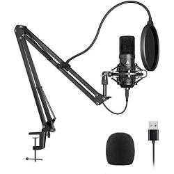 USB Microphone Kit 192KHZ/24BIT Plug & Play MAONO AU-A04 USB Computer Cardioid Mic Podcast Condenser Microphone with Professional Sound Chipset for PC Karaoke, YouTube, Gaming Recording