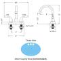 DESFAU Bathroom Faucet Bronze, 360 Degree Swivel Centerset Bathroom Faucet, 3 Hole Two Handle Bathroom Faucet, Bathroom Vanity Sink Faucets with Metal Drain Assembly