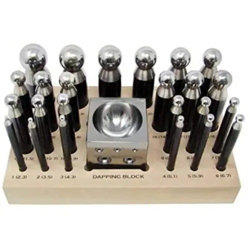 Dapping Block Punch Puncher Round Circle Metal Forming Steel (26 Piece) Dapping Block Punch Puncher Round Circle Metal Forming Steel (26 Piece)