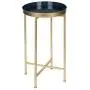Kate and Laurel Celia Round Metal Foldable Tray Accent Table, Navy Blue with Gold Base Kate and Laurel Celia Round Metal Foldable Tray Accent Table, Navy Blue with Gold Base