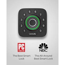 U-Bolt Pro Bluetooth Enabled Fingerprint and Keypad Smart Deadbolt + Bridge WiFi Adaptor | 6-in-1 Keyless Entry | Control Remotely Via Smartphone | Fingerprint ID | Anti-peep Code | Auto Unlock & Lock